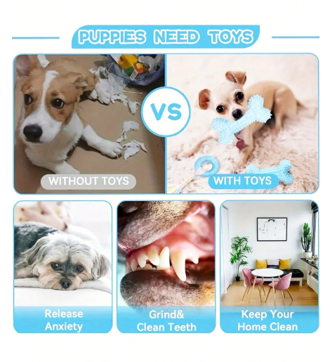 7-Piece Premium Puppy Play Set: Squeaky & TPR Interactive Toys