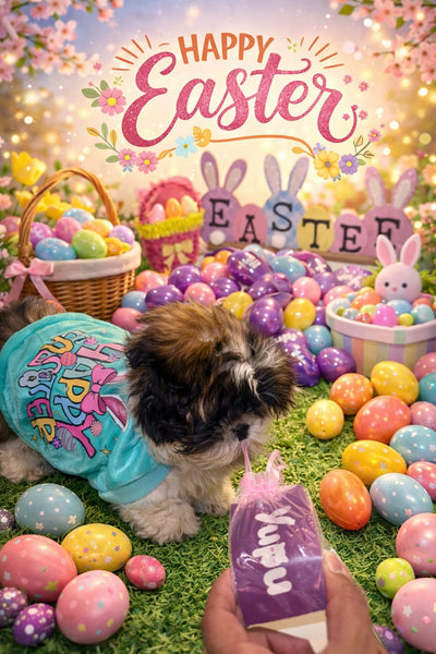 Vibrant Bunny Print Pet - Happy Easter