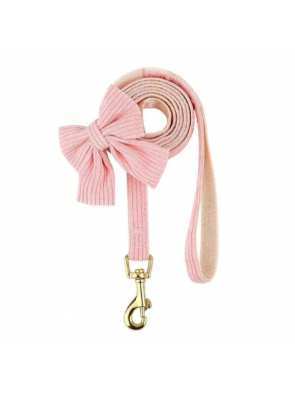 Luxury Corduroy Pet Set: Harness, Bowtie Collar & Leash Combo