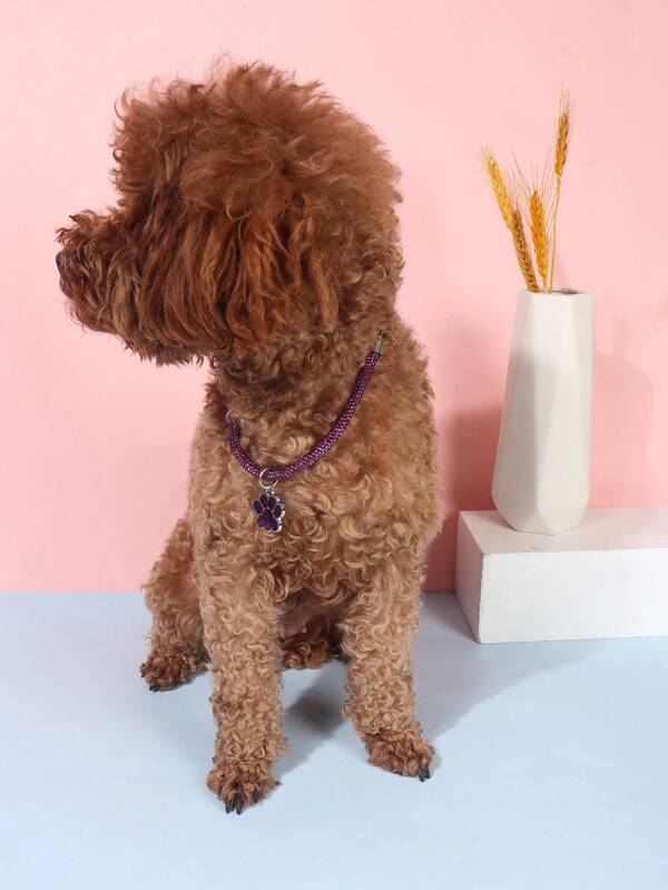 Elegant and fashionable rhinestone claw pendant necklace, suitable for cats and dogs, for wearing at home and outdoors.