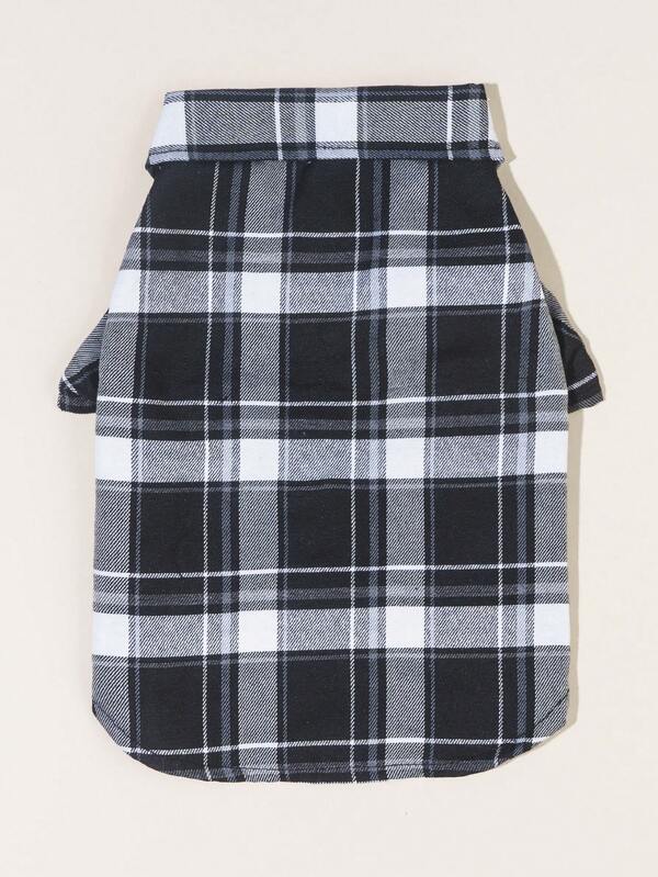 Gentleman’s Plaid Shirt: Black & White Tuxedo with Red Bowtie