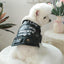 Black Faux Fur Fleece Lined Embroidery Pet Jacket Friendly with Leash Autumn/Winter