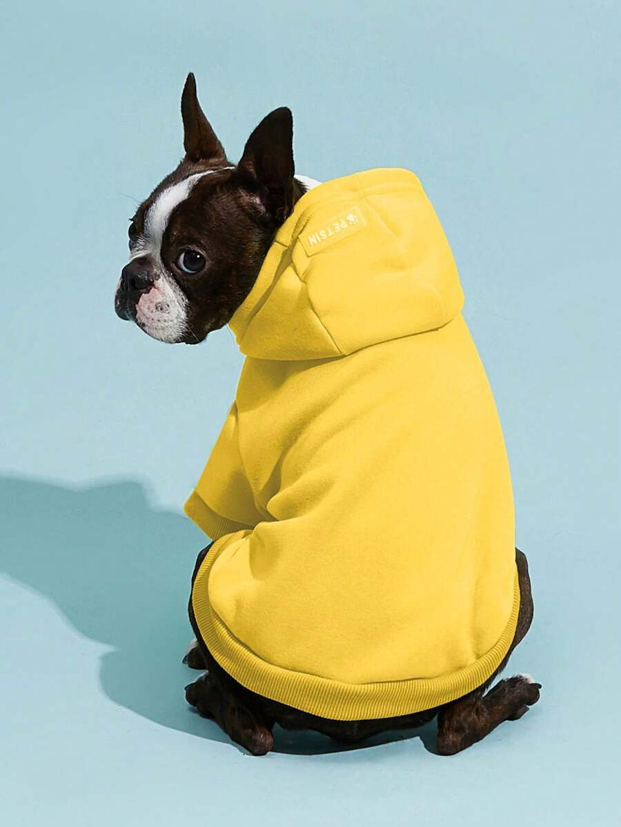 Casual Dog Sweatshirt with Raglan Sleeves and Yellow and Blue Color Blocks, Suitable for Dogs