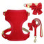 Luxury Corduroy Pet Set: Harness, Bowtie Collar & Leash Combo