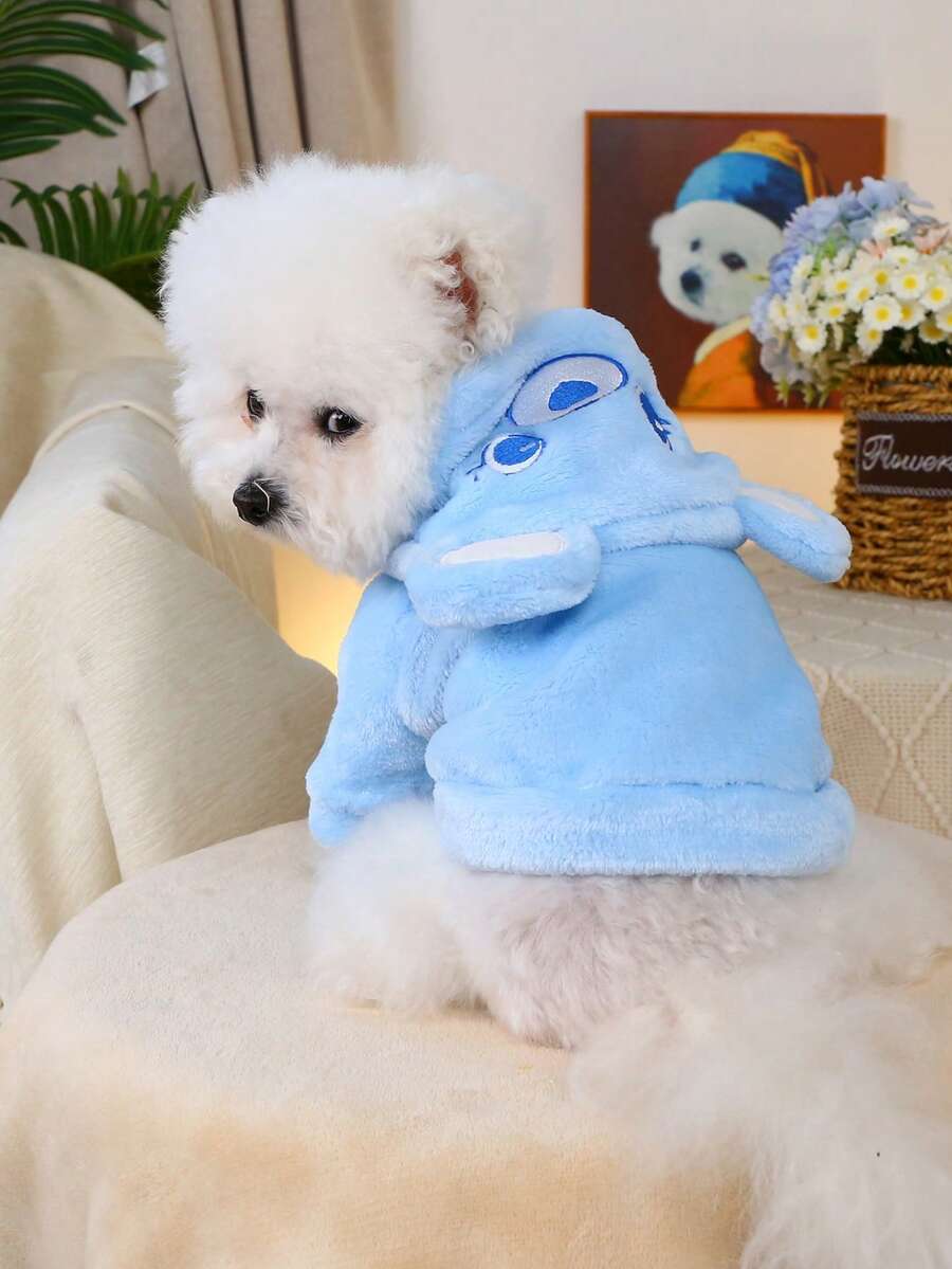 Cute Bear Ears Hoodie for Pet Dogs/Cats, Soft and Comfortable Plush, Suitable for Dogs and Cats, Blue