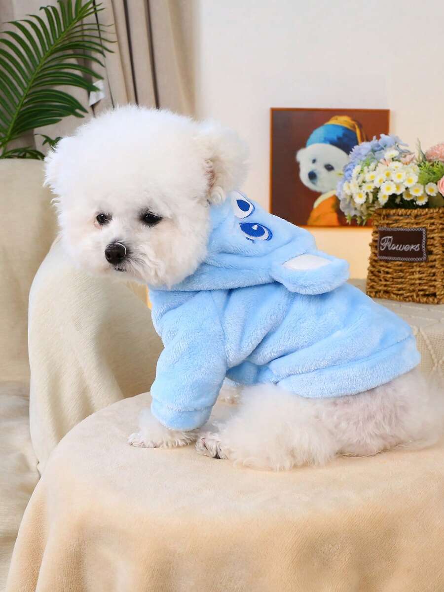 Cute Bear Ears Hoodie for Pet Dogs/Cats, Soft and Comfortable Plush, Suitable for Dogs and Cats, Blue