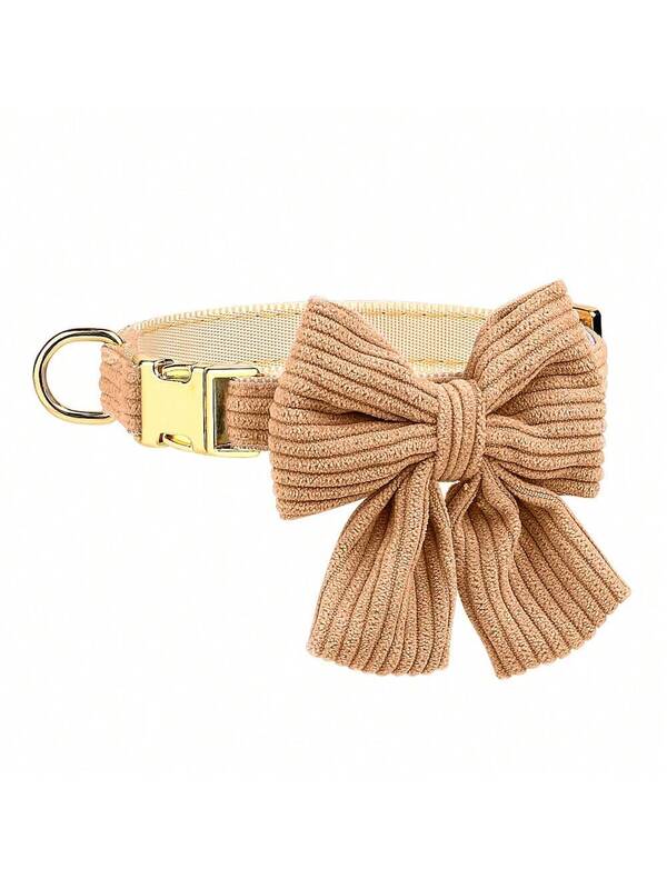 Luxury Corduroy Pet Set: Harness, Bowtie Collar & Leash Combo