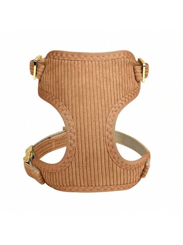 Luxury Corduroy Pet Set: Harness, Bowtie Collar & Leash Combo