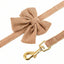 Luxury Corduroy Pet Set: Harness, Bowtie Collar & Leash Combo