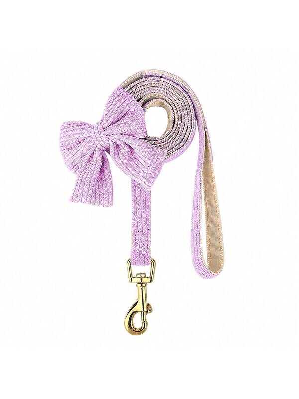 Luxury Corduroy Pet Set: Harness, Bowtie Collar & Leash Combo