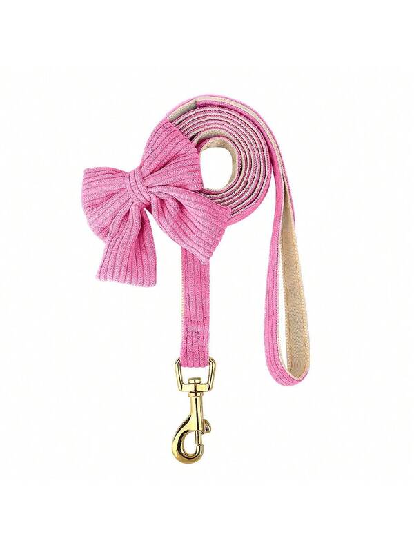 Luxury Corduroy Pet Set: Harness, Bowtie Collar & Leash Combo