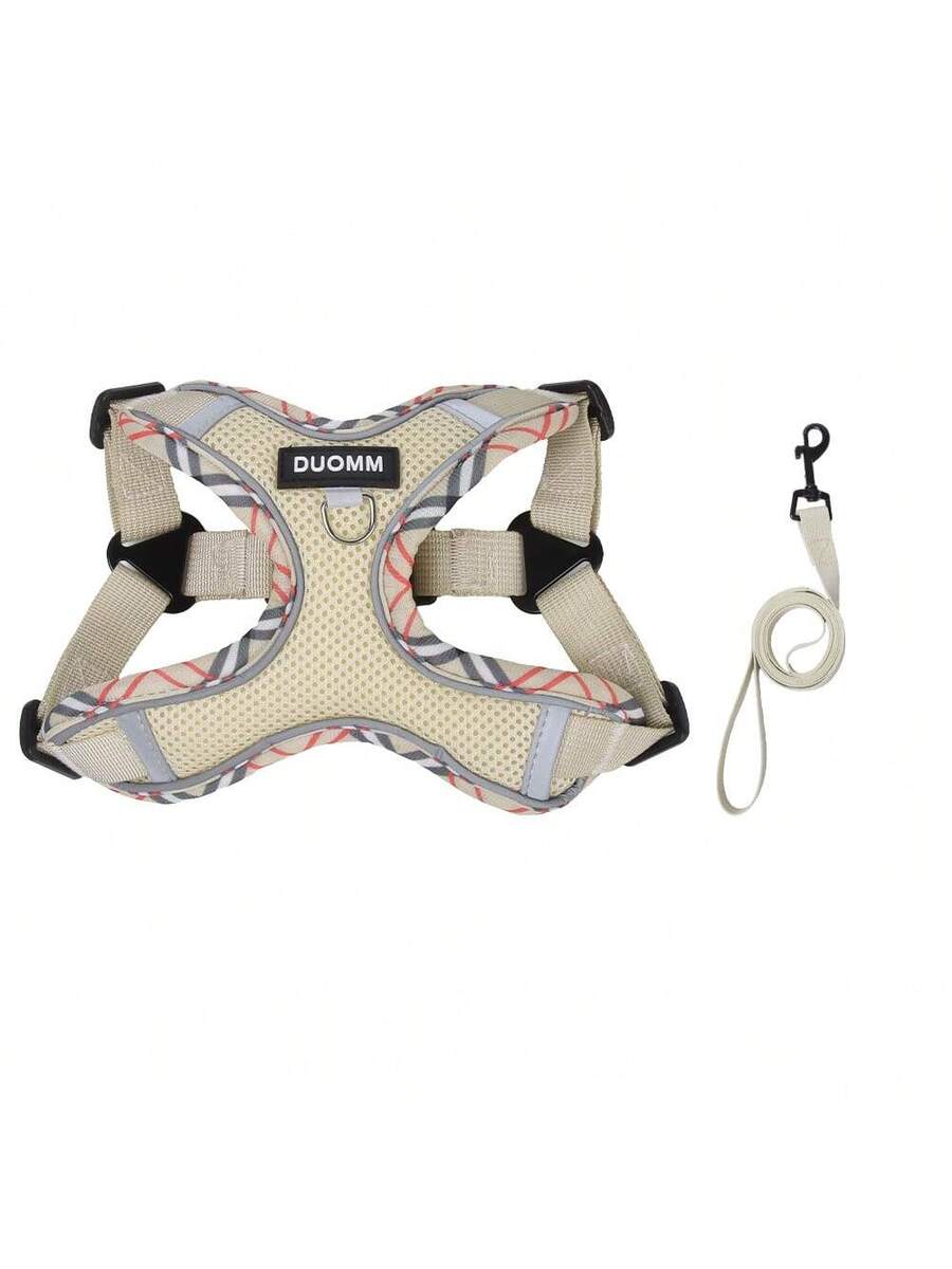 Fashion Print Dog Harness and Leash Set, Breathable Mesh with Reflective Details, Escape Proof and Comfortable for Small and Medium Dogs Like French Bulldogs, Durable Walking Gear for Outdoor Adventures, Essential Accessory for Stylish Walks