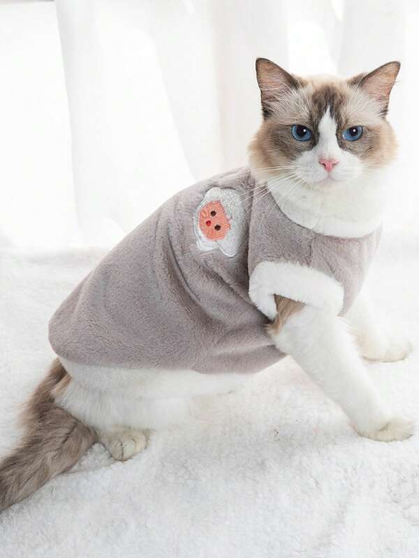 Ultra-Soft "Sunny Side Up" Fleece Vest: Cozy Autumn &amp; Winter Cat Apparel