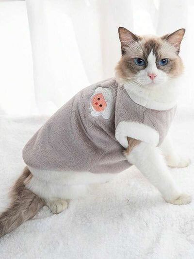 Ultra-Soft "Sunny Side Up" Fleece Vest: Cozy Autumn &amp; Winter Cat Apparel