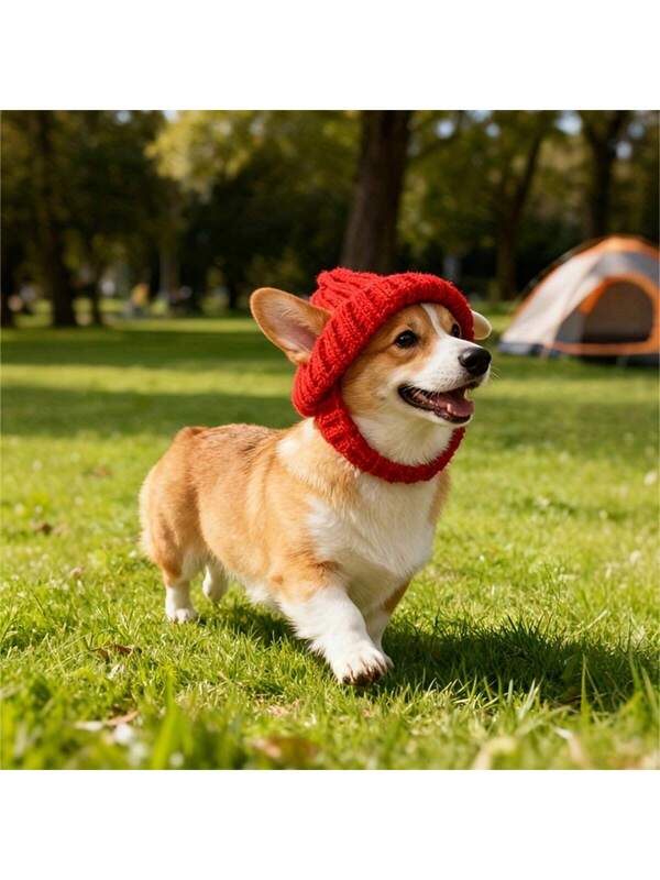 Knitted wool hat, Maltese dog headband with exposed ears to keep warm both outdoors and indoors.