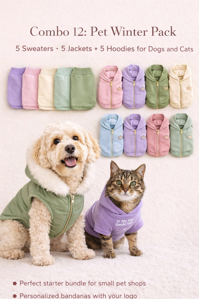 Pet Winter Pack – 5 Sweaters, 5 Jackets & 5 Hoodies for Dogs and Cats