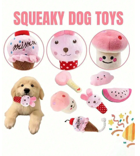 7-Piece Premium Puppy Play Set: Squeaky &amp; TPR Interactive Toys