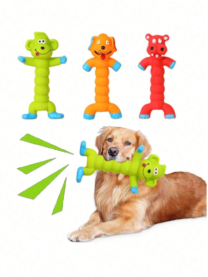 Quirky Animal Latex Squeaky Toy: Durable Fun for Dogs &amp; Puppies